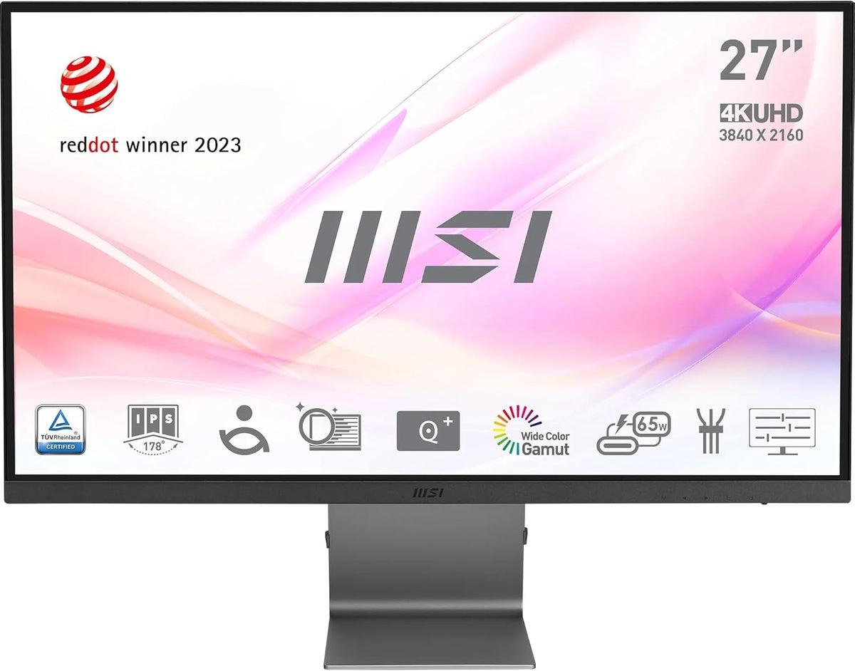 Monitor profesional MSI Modern MD271UL de 27" 4K UHD - Panel IPS, 3840x2160, 60Hz, confort ocular, gama de colores 99% DCI-P3 / 139% sRGB - HDMI 2.0b, DisplayPort 1.2a, USB tipo C