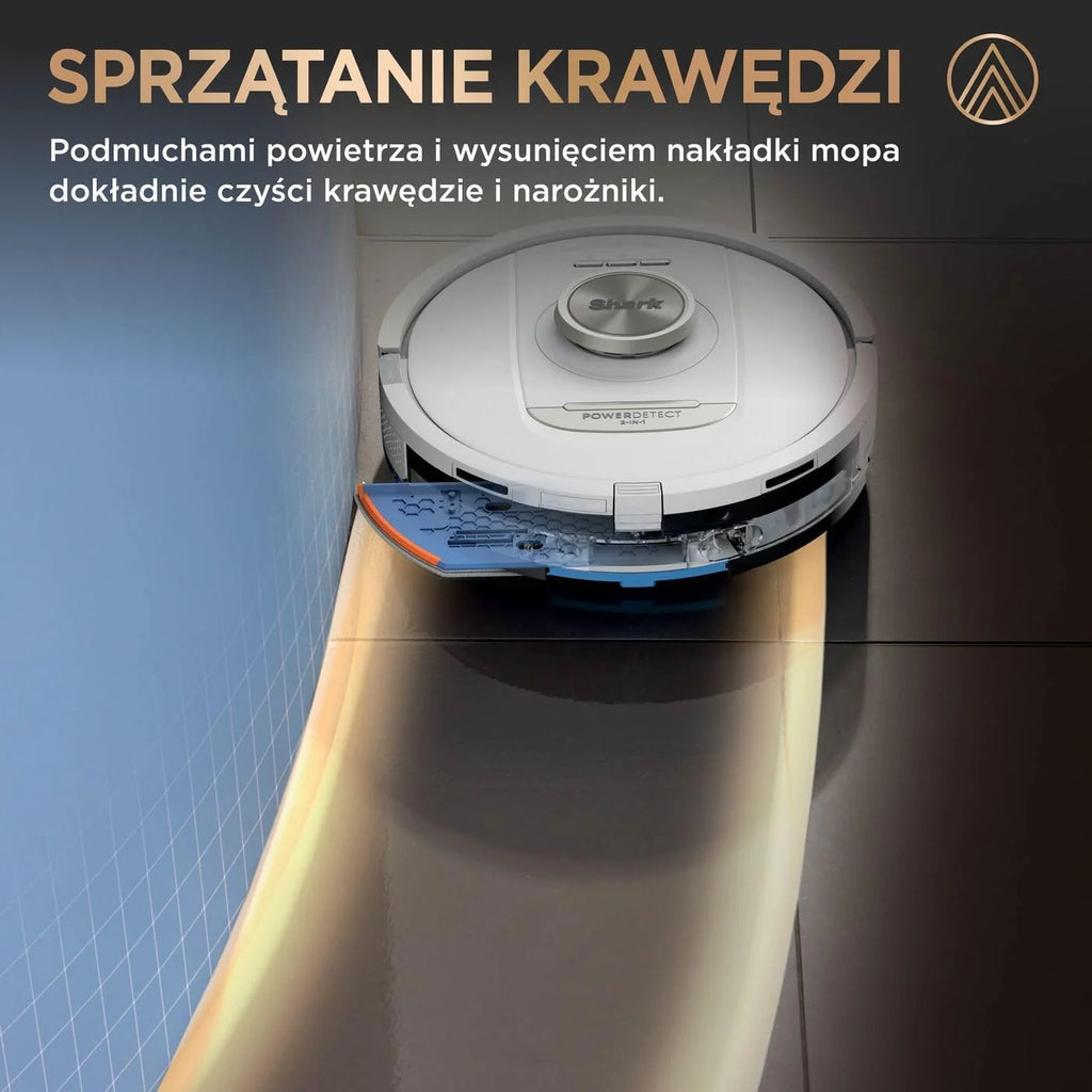 Shark PowerDetect Robot odkurzająco-mopujący 2 w 1, automatyczne opróżnianie, napełnianie i czyszczenie NeverTouch Pro (60 dni), 3D i LiDAR, NeverStuck, WiFi/aplikacja, biały, AV2800ZEEUWH
