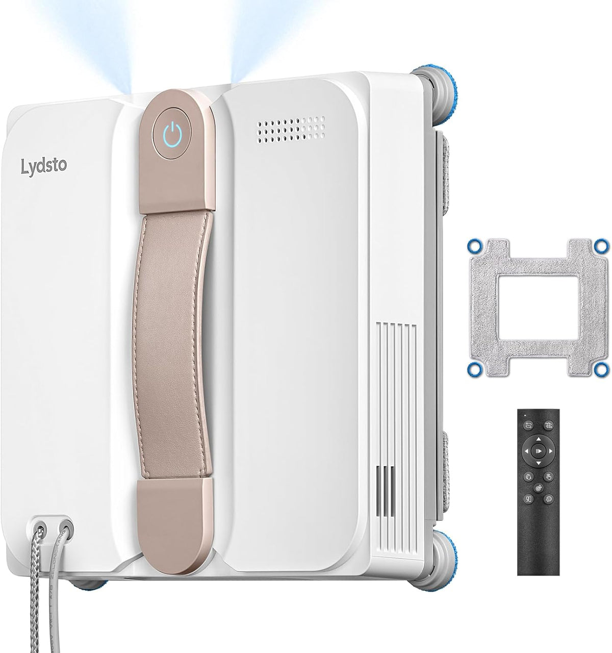 Robot limpiacristales Lydsto WL07 Max con función de pulverización, compacto, cuatro boquillas de agua ultrasónicas, limpieza de esquinas, limpiacristales eléctrico de 8000 Pa, depósito de 110 ml, 4 modos de limpieza (blanco)