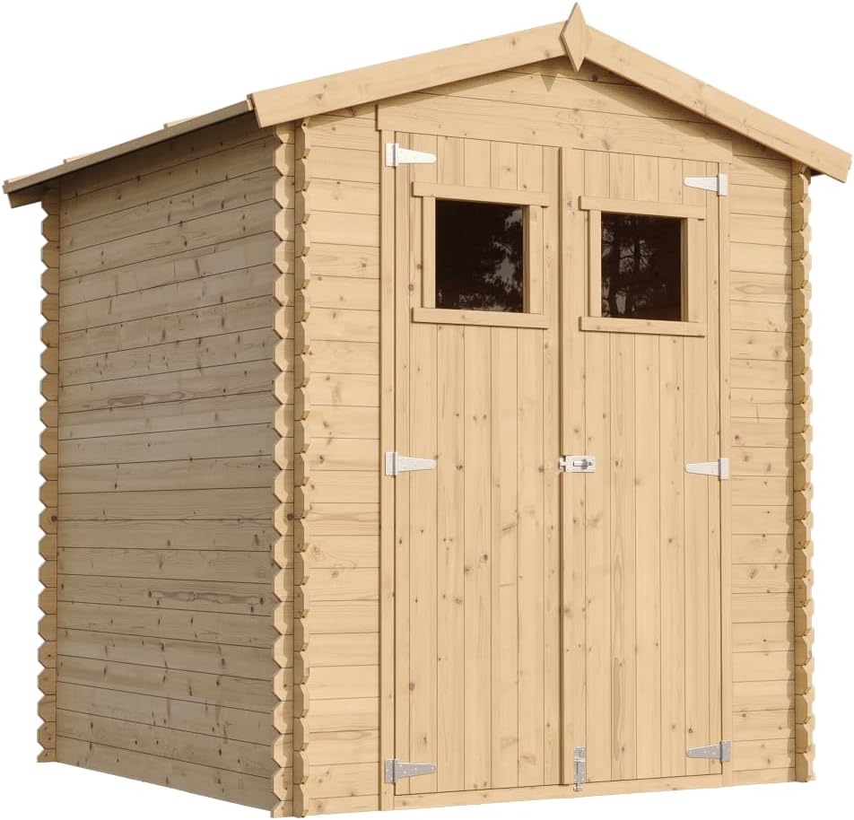 Caseta de jardín de madera - Cobertizo de madera 196x186x218 cm / 2,82 m2 - Cobertizo de almacenamiento para jardín - Caseta para bicicletas - TIMBELA M320