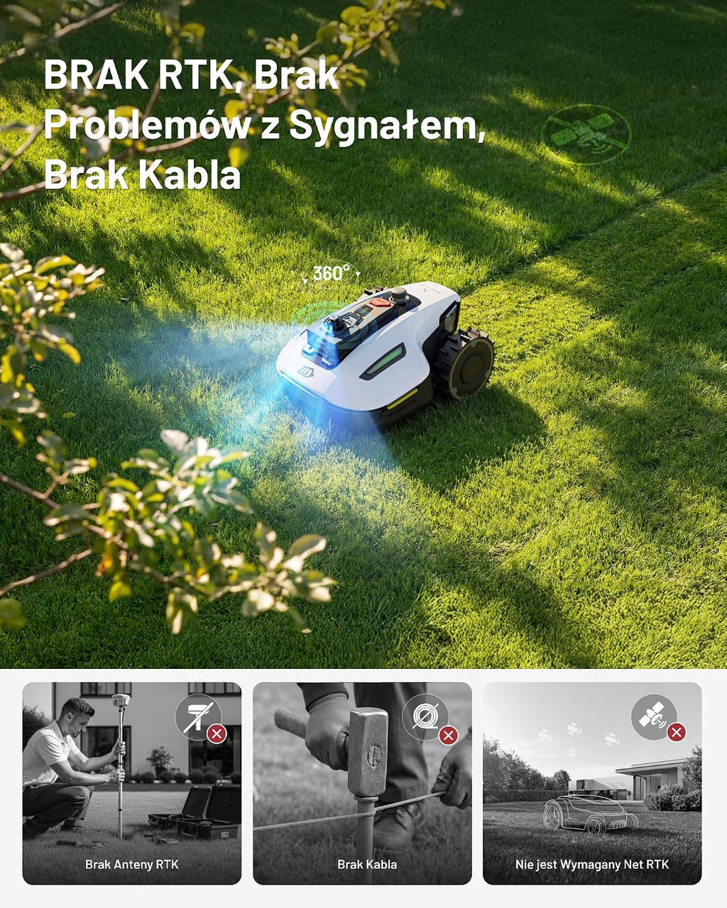 MAMMOTION YUKA mini 2 800 LiDAR robot koszący bez przewodu