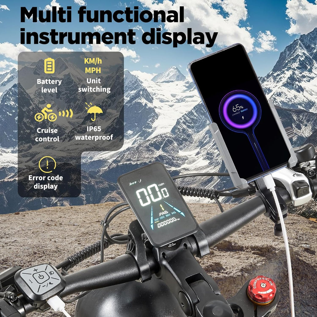 Motor doble 190/95 N.m E-Bike bicicletas eléctricas para hombre y mujer, Ebike con batería de 48V 20Ah hasta 120km, bicicleta eléctrica de 26x4 pulgadas con transmisión de 7 velocidades, pantalla LCD y suspensión completa.