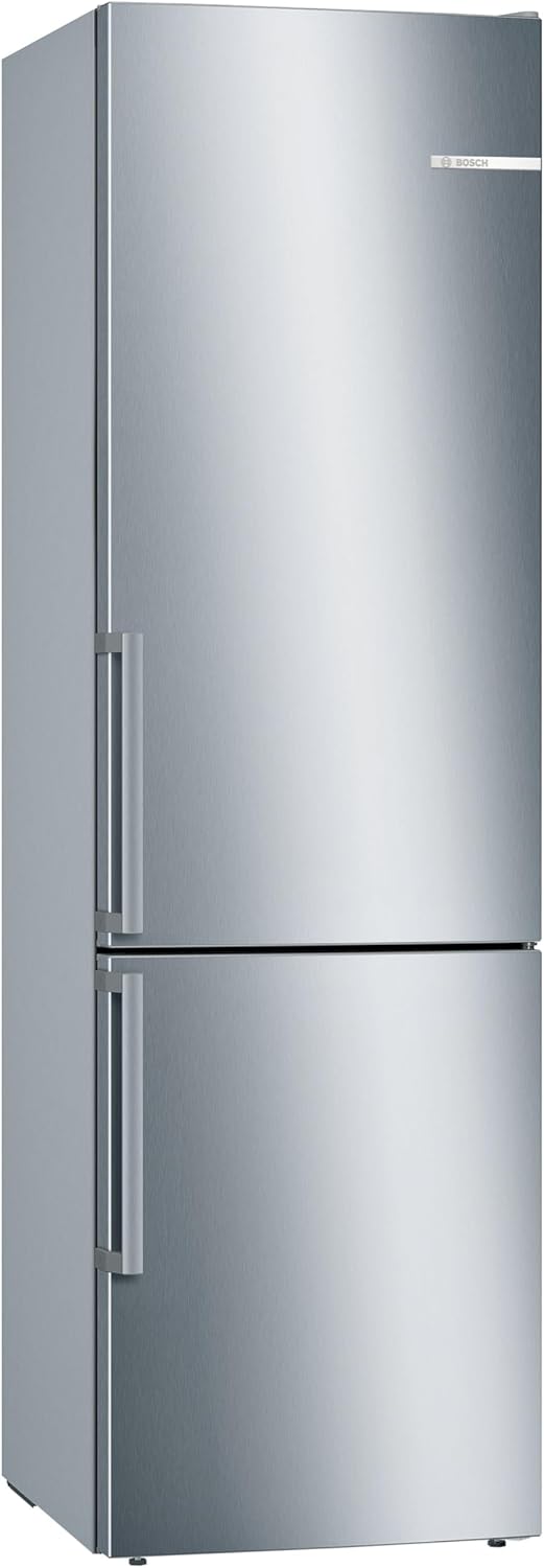 Bosch KGE398IBP, Serie 6, Frigorífico combinado, 201 x 60 cm, 249 L refrigeración y 94 L congelación, LowFrost, BigBox para alimentos congelados, frescura prolongada con VitaFresh, silencioso con 38 dB, LED, antihuellas