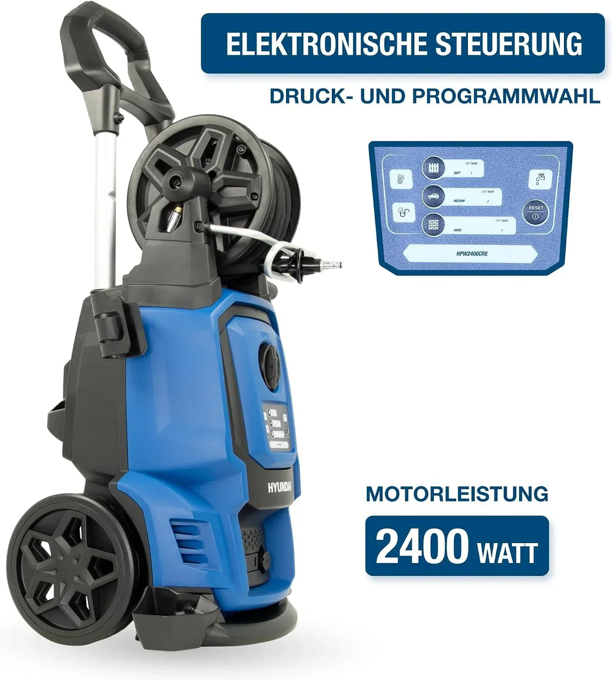 Hidrolimpiadora 195 bar 450 l/h 2400 W HPW2400CRE manguera de 10 m boquilla turbo boquilla ajustable