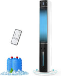 Enfriador de aire por evaporación: enfriador de pantano 3 en 1 con tanque de agua de 3 L, 3 modos y 3 velocidades, control remoto, temporizador de 12 horas, ventilador de torre de enfriamiento portátil sin aspas con oscilación de 50° para habitación