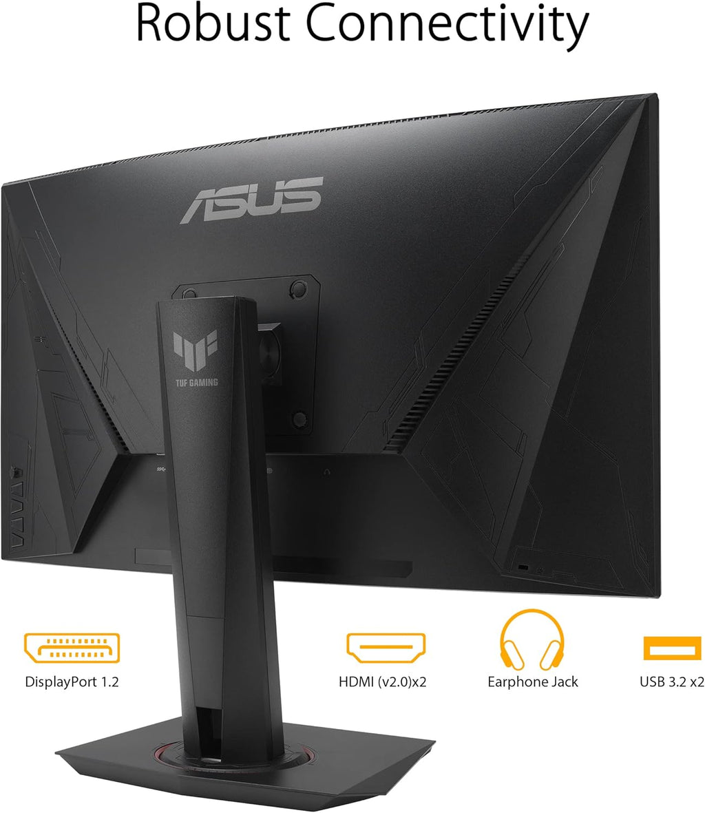 ASUS TUF Gaming VG27VQM - Monitor Gaming Esport 27" FHD - Panel VA curvo - 240Hz - 1ms - 1980x1080 - Display Port, 2X HDMI y 2X USB-A - Altavoces - AMD FreeSync - Extreme Low Motion Blur