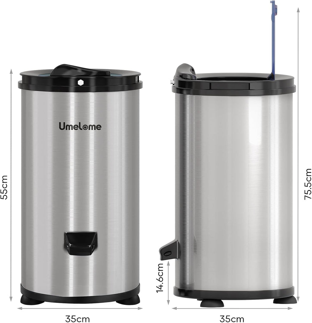 Centrifugadora de ropa 3200 rpm Umelome, 4 kg, centrifugadora de bajo consumo energético, clase energética A+++, plata [Clase energética A+++]