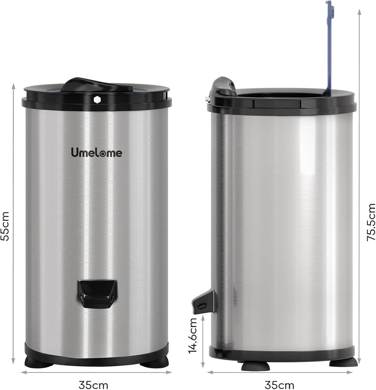 Centrifugadora de ropa 3200 rpm Umelome, 4 kg, centrifugadora de bajo consumo energético, clase energética A+++, plata [Clase energética A+++]