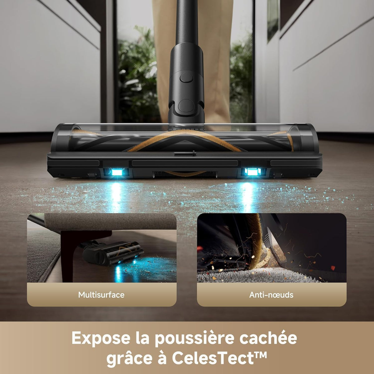 Aspiradora escoba inalámbrica Dreame Z10, 24 000 PA / 210 AW, 90 min de autonomía, filtración HEPA H14 al 99,99 %, detección de polvo, ajuste automático de succión, multisuperficie antienredos