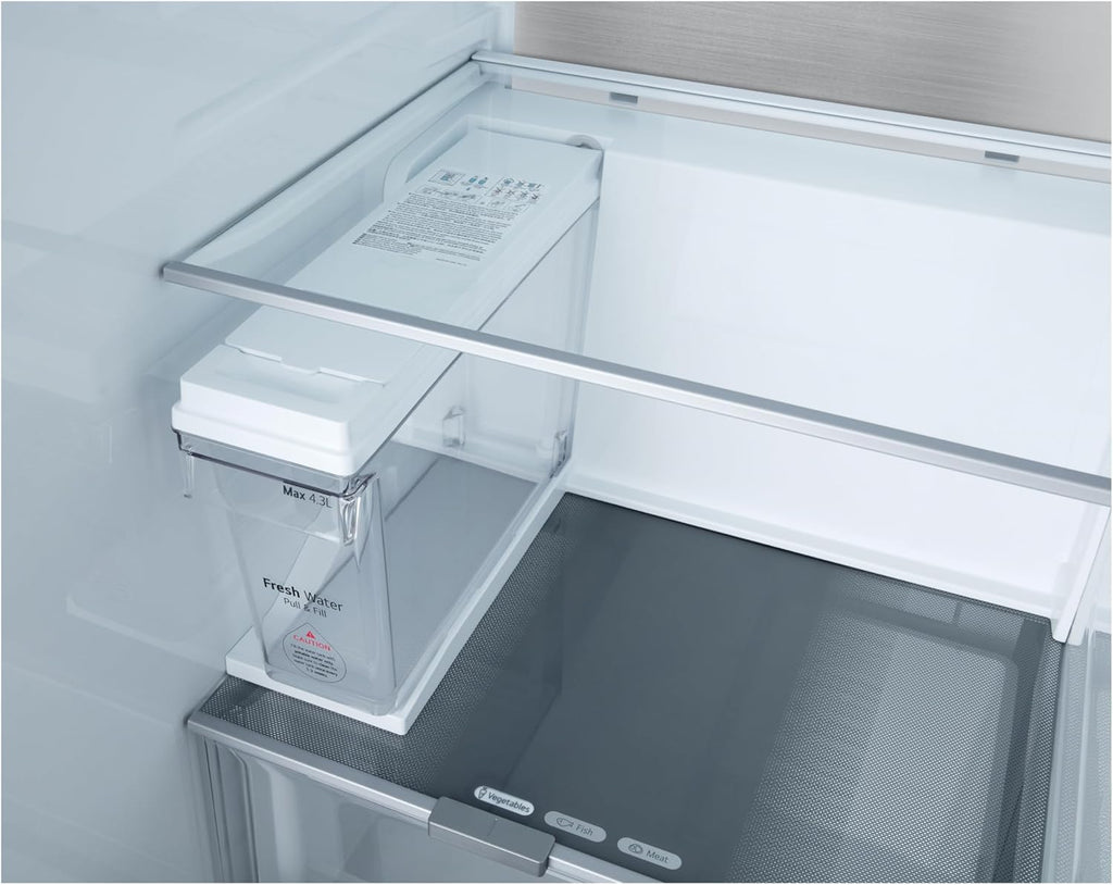 Frigorífico Side by Side LG GSGV81PYLL, Clase E, 635 L, Instaview, frigorífico con congelador, dispensador de hielo, hielo picado y agua, Total NoFrost, compresor Smart Inverter, Wi-Fi