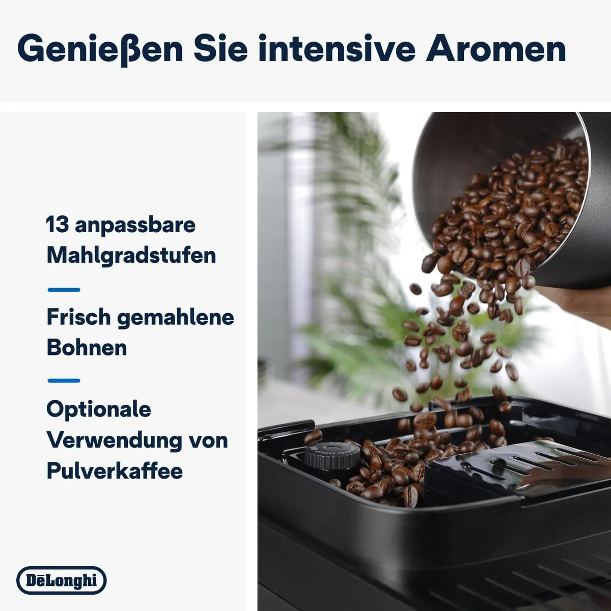 Cafetera superautomática De'Longhi Magnifica Evo ECAM 292.81.B con sistema de leche LatteCrema, 7 botones de selección directa para cappuccino, espresso y otras especialidades de café, función de 2 tazas, negro