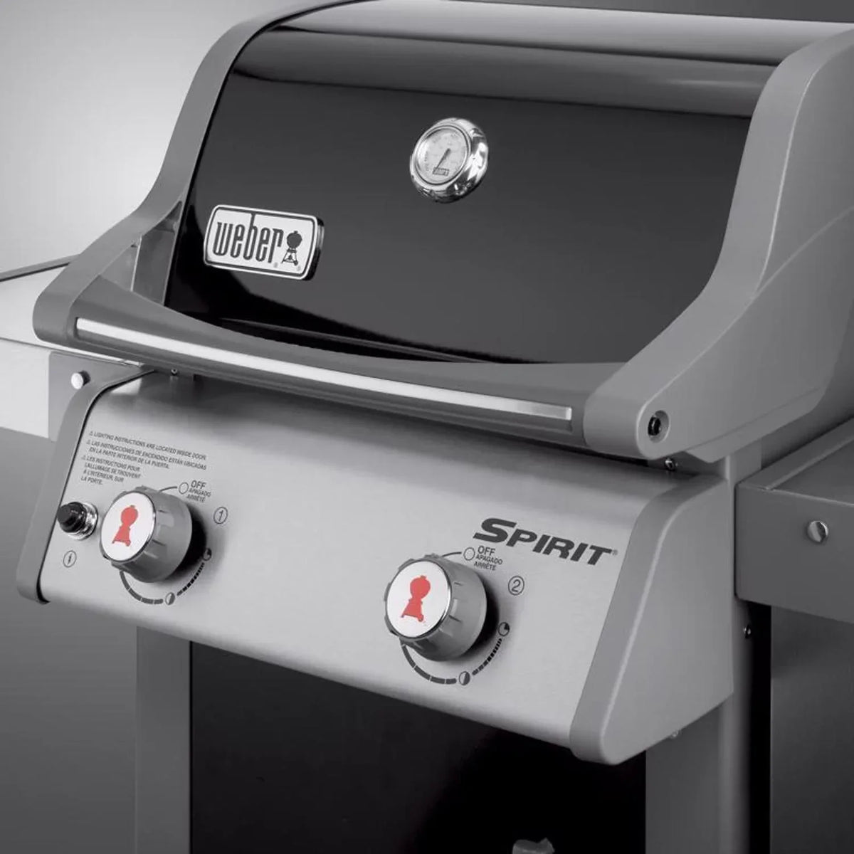 Barbacoa de gas propano Weber Spirit E-210 de 2 quemadores, color negro