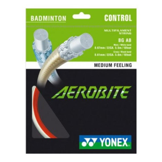 Naciąg do badmintona Yonex Aerobite Control set. 10,5 m. hybryda white/red